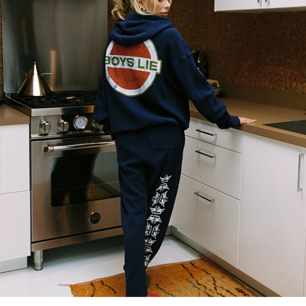 Boys Lie Navy Blue Hoodie and Pants Set